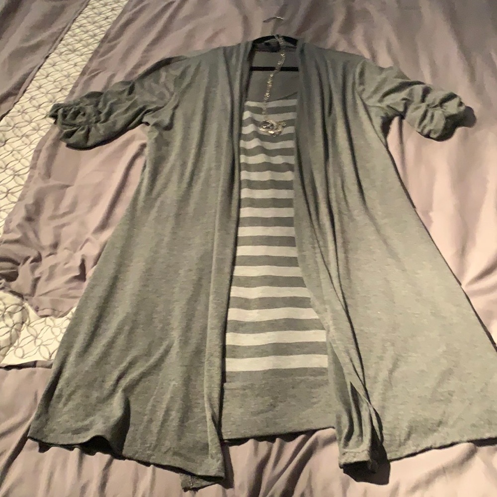 Dress with attached jacket